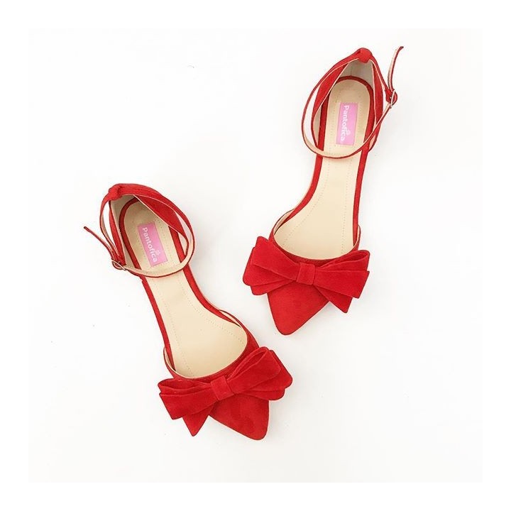 Balerini Coral cu fundita | Pantofica.ro