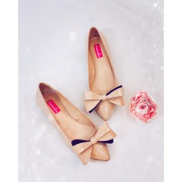 Balerini Floral cu fundita | Pantofica.ro